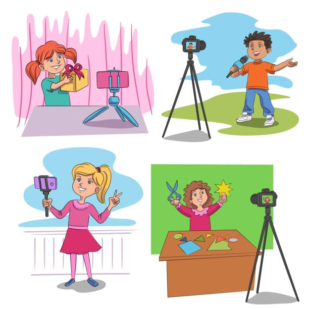 517 Kids Filming Illustrations & Clip Art - iStock | Kids filming video