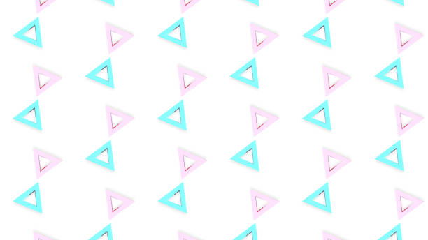 istock Abstract pattern geometry shape triangle pink pastel colorful cute background. 3D illustration. Poster or website design 1256289971