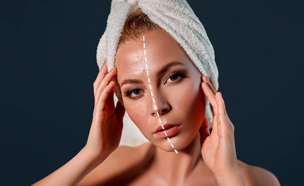 istock Beauty conception. Girl on gray background. 1256297271