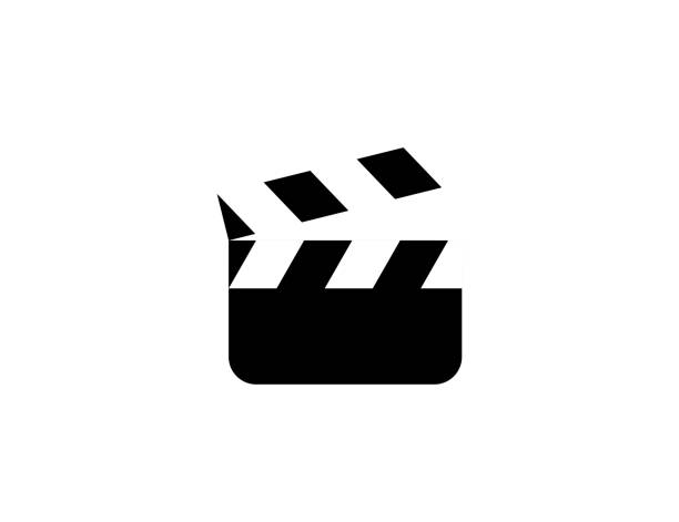 значок доски клэппера. изолированная киноиндустрия, символ доски clapper - вектор - video home video camera shooting video still stock illustrations