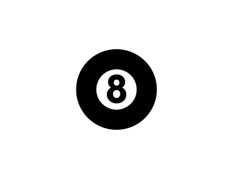 Billiard Sport Ball icon. Isolated Pool 8 Ball symbol - vector