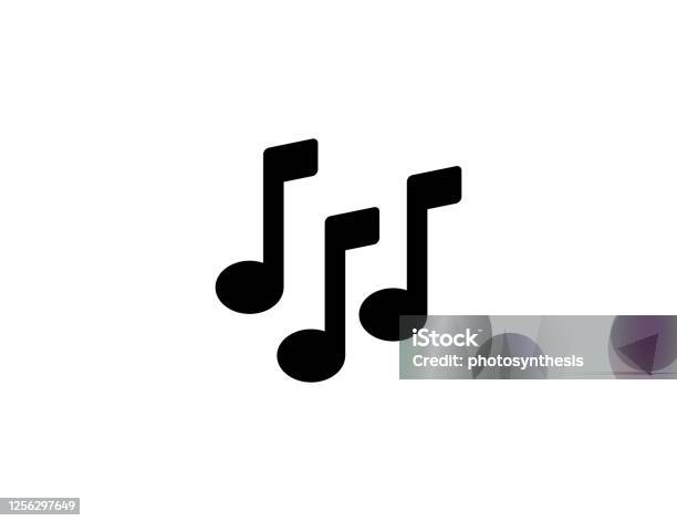 Musical Notes Icon Isolated Music Sounds Sheet Symbol Vector Stock Illustration - Download Image Now