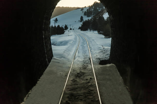 istock Railroad in Winter Time 1256297666