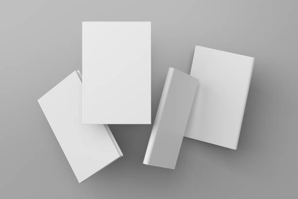 istock Blank book cover mock up flying over. Front, spine and back cover views. 1256297755