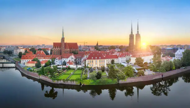 Photo of Aerial view of Cathedral Island (Ostrow Tumski) in Wroclaw