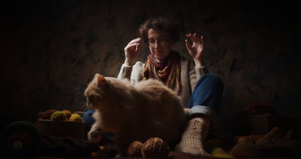 istock Mature woman with knitting 1256302779