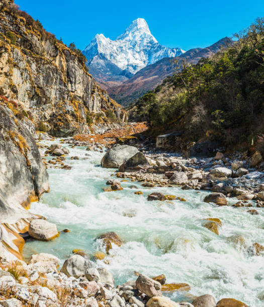 istock Ama Dablam 6812m Himalayan mountain overlooking Khumbu valley river Nepal 1256304403