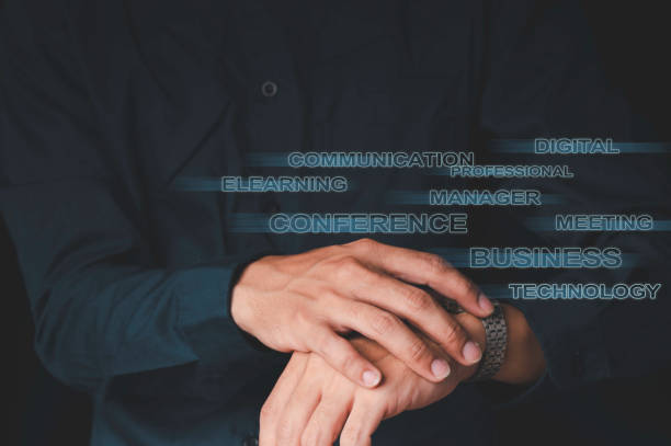 istock A business man looking at a watch with a high-tech graphic information display, Consulting service concept, concept online communication. 1256306261