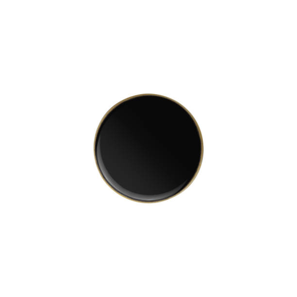 Set of blak coffee isolated on white background. Above view on cups. clipping path.