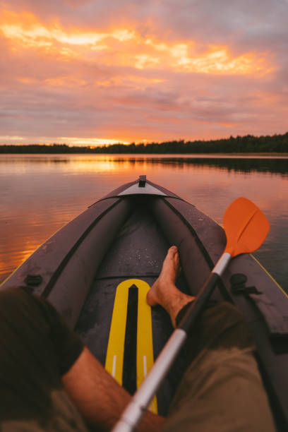 istock Kayaking on the lake. POV 1256307159