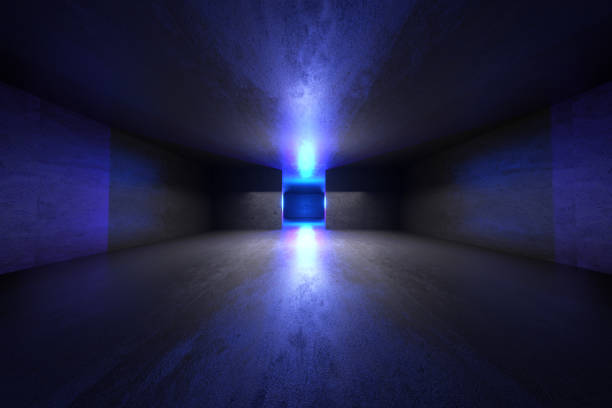 istock 3D Illustration of a dark Interior 1256313595