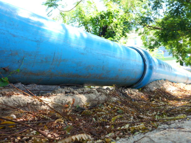 istock Large Water blue Pipe outdoor 1256321430
