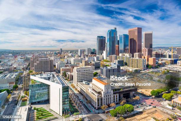 Los Angeles California Usa Downtown Aerial Cityscape Stock Photo - Download Image Now