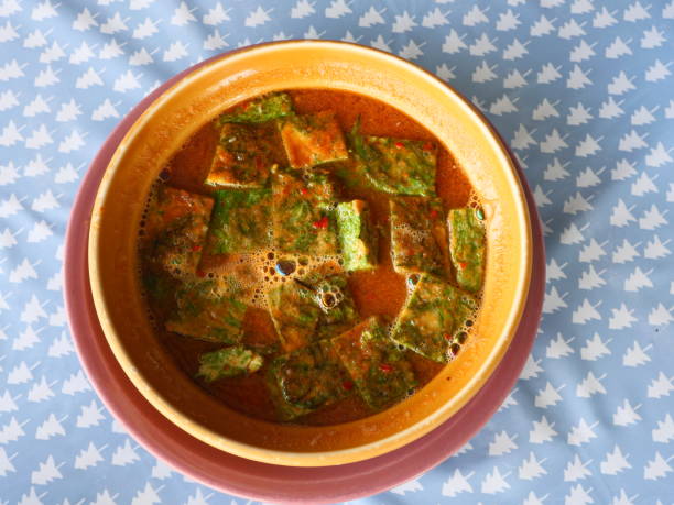 istock Sour soup with Cha-om omelet is thai food 1256323893