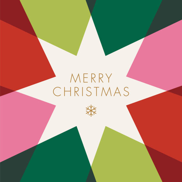 Greeting card with geometric Star. Greeting card with geometric Star. Stock illustration christmas card template stock illustrations
