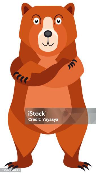 Vector Cartoon Bear Character Isolated On White Background Stock  Illustration - Download Image Now - iStock