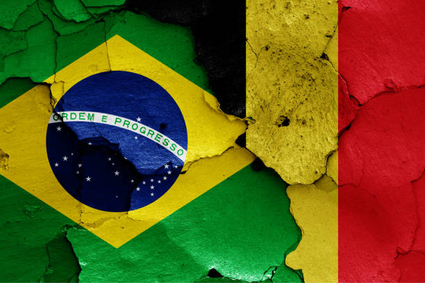 istock flags of Brazil and Belgium 1256334663