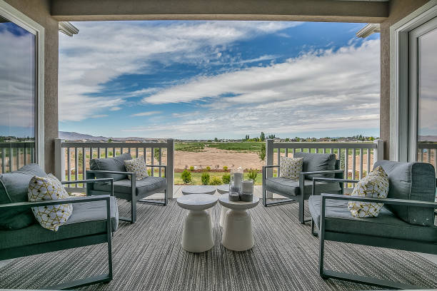 istock New home with opening out to back deck 1256338048