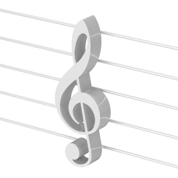Treble clef on stave. Music and sound concept.