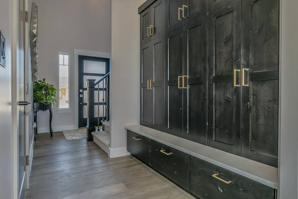 istock Mudroom with view into the front lobby area 1256345704
