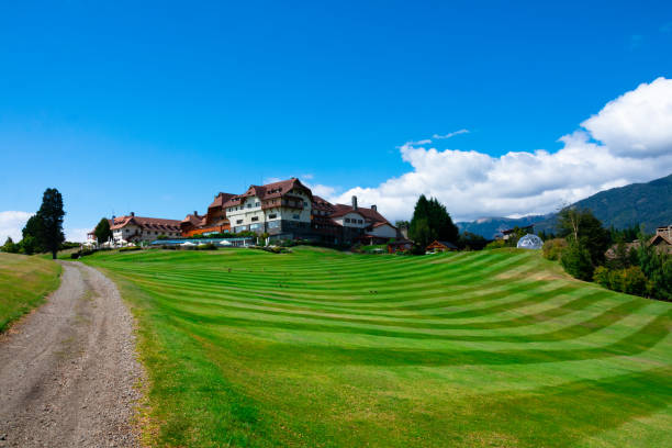 view of llao llao hotel and resort - llao llao hotel imagens e fotografias de stock