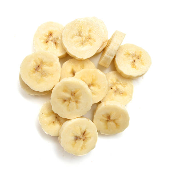 istock Banana slices isolated on a white 1256349540