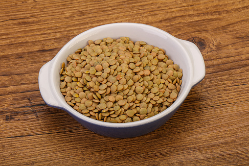 Vegan cuisine - Dry lentil heap isolated