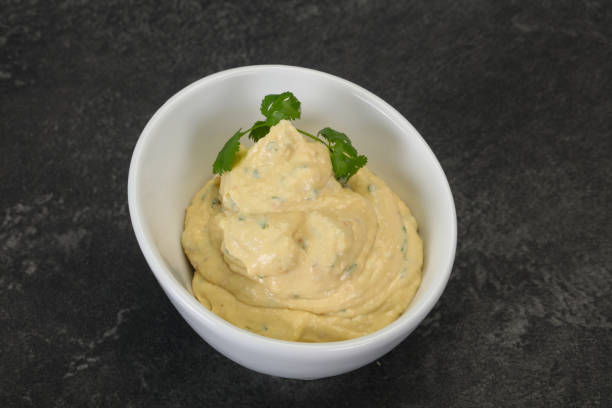 istock Hummus snack with olive oil 1256352601