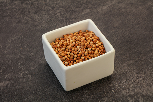 Dry Coriander seeds in the bowl