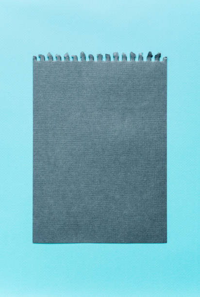istock sheet of gray notebook paper on a blue background. mocap grey paper 1256356101