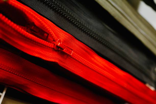 istock Colored zippers for clothing in the Atelier 1256357313