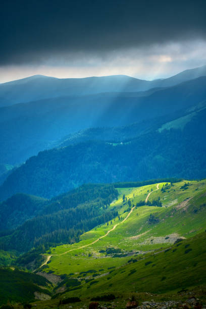 istock Aerial view of mountains 1256357676