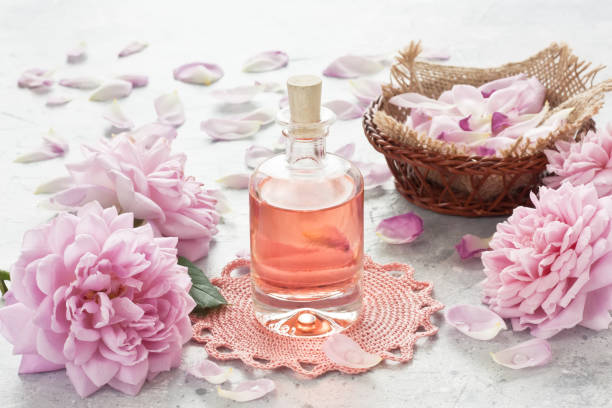 istock Essential rose aroma oil 1256357766