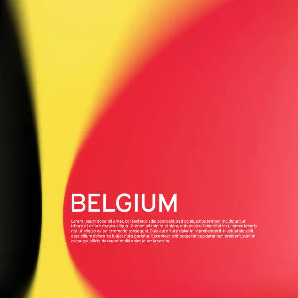 Vector illustration of Belgian flag background. Blurred pattern in the colors of the belgian flag. National poster, belgium banner. State patriotic poster, flyer, business booklet. Vector tricolor design