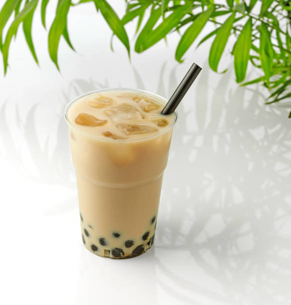 istock glass of iced bubble tea with milk 1256376890