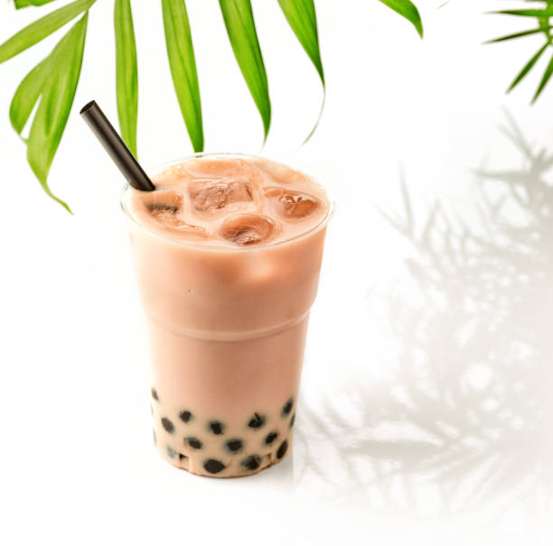 istock glass of iced bubble tea with milk 1256376904
