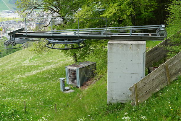 istock A small ski lift construction technology installed on a hill. In summer it is out of use and waits for the next season. Engelberg region canton Obwalden in Switzerland. 1256376929