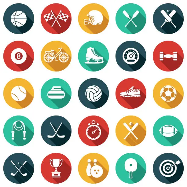 Vector illustration of Sports Glyph Icon Set