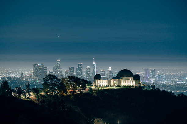 Griffith Observatory Medium Medium Shot of Griffith Observatory in Los Angeles, California. griffith park observatory stock pictures, royalty-free photos & images