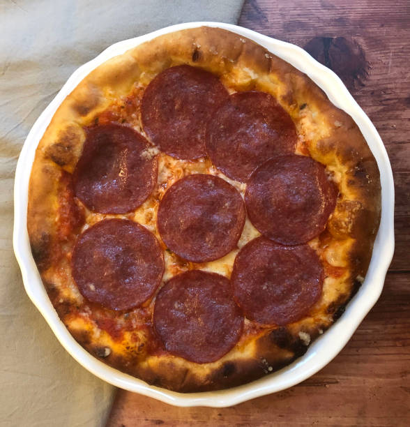 istock Pizza salami with tomato sauce and cheese. 1256383304