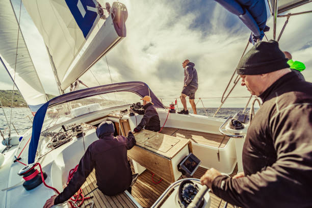 istock adventure friends on the sailing boat 1256386400