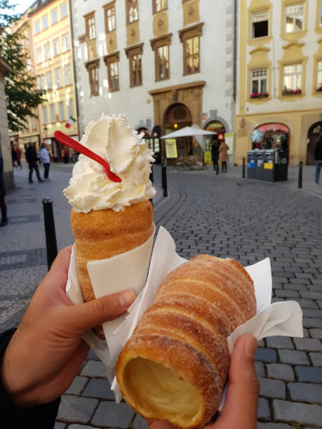 istock Traditional famous trdelnik Prague Czech 1256388843