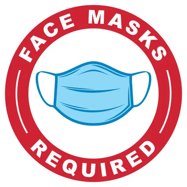Vector illustration of Face Masks Required