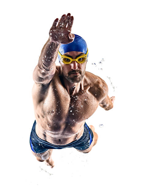 istock man sport swimmer swimming isolated white background 1256399851
