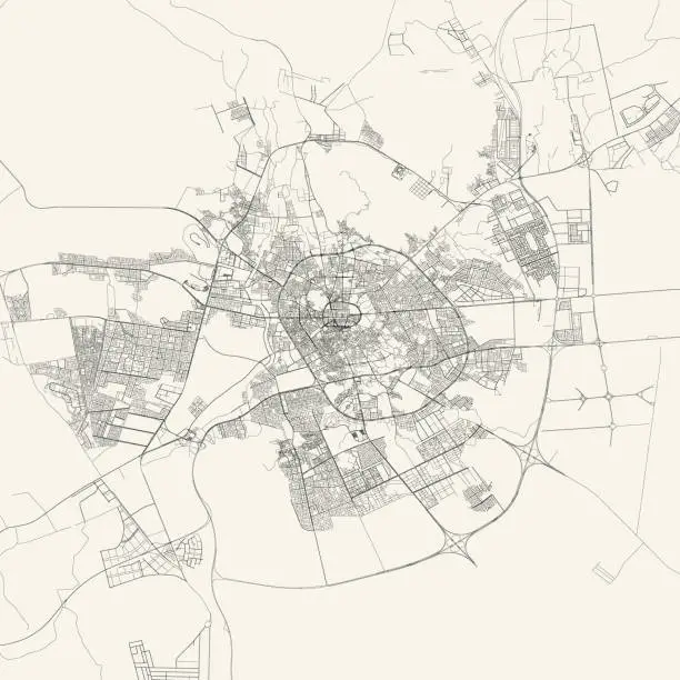 Vector illustration of Medina, Saudi Arabia Vector Map