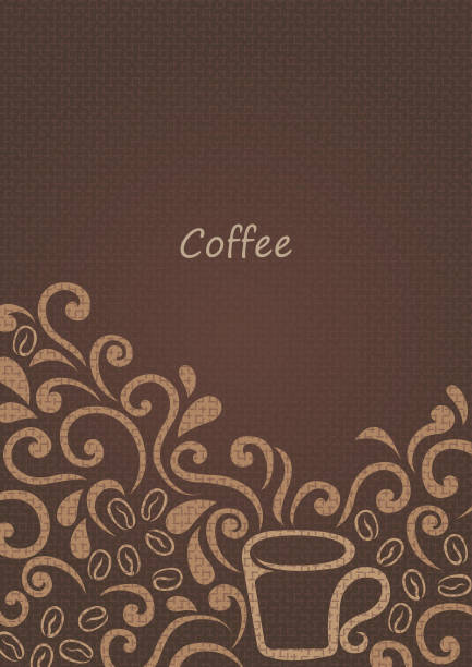 커피 바와 비스트로 카페 테마의 장식을위한 커피 콩 프레임 벡터와 추상적 인 향기 연기. - chocolate nobody water tea stock illustrations