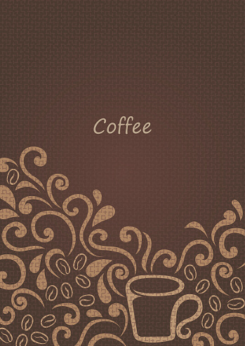Abstract aroma smoke with coffee bean frame vector for decoration on coffee bar and bistro cafe theme.