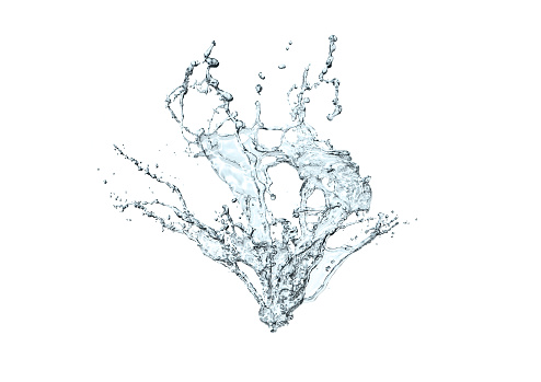 3D illustration of water splashing