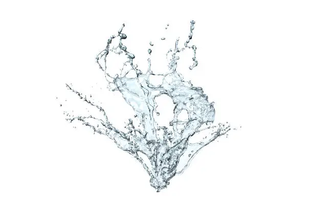 Photo of 3D illustration of water splashing