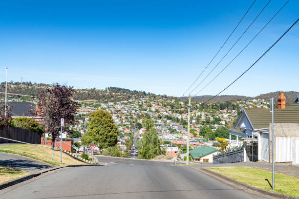 Residential district in Launceston, Tasmania, Australia Tasmania, Australia. launceston tasmania stock pictures, royalty-free photos & images